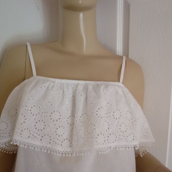 NEW LCW CASUAL Spaghetti Strap Eyelet Ruffle Aroun - Picture 3 of 7